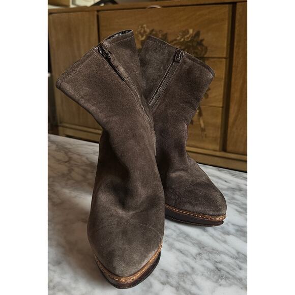 Prada Brown Suede Ankle Boot - Picture 1 of 7